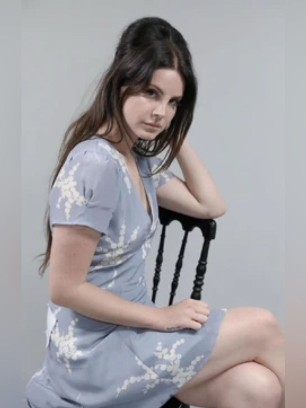 Réalisation Par Powder Blue Floral Dress with White Print Luella M